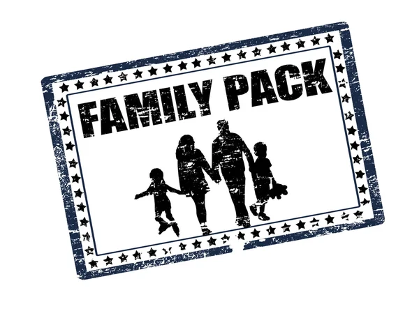 Family pack stamp — Stock Vector