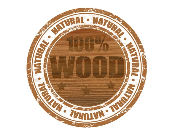 100% carimbo de madeira — Vetor de Stock
