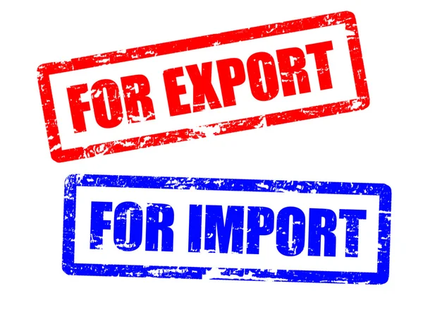 Per l'importazione e per l'esportazione francobolli — Vettoriale Stock