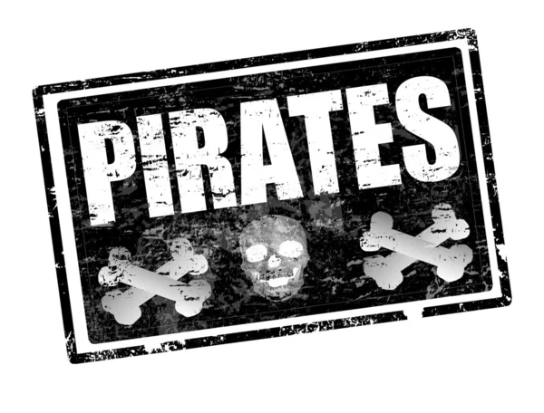 Piraten-Briefmarke — Stockvektor