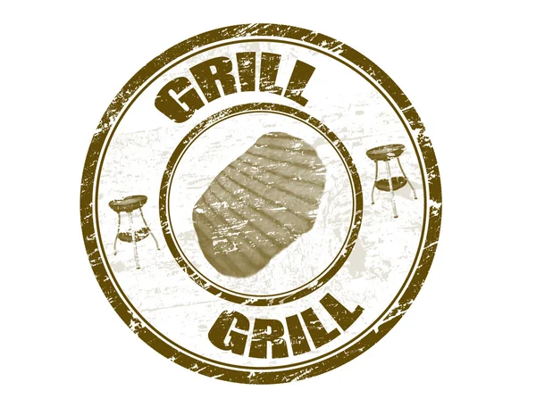 Grill stamp — Stock Vector