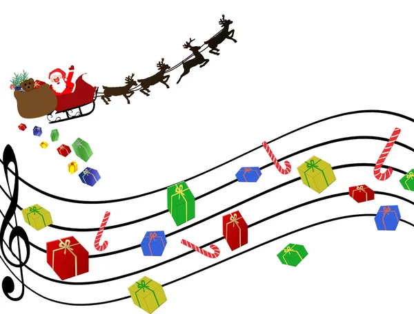 Fondo musical de Navidad — Vector de stock
