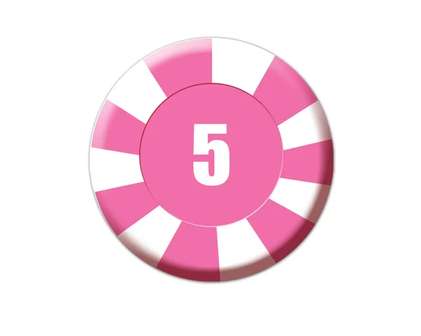 Roze roulette chip — Stockvector