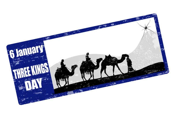Three Kings Day stamp — Stock Vector