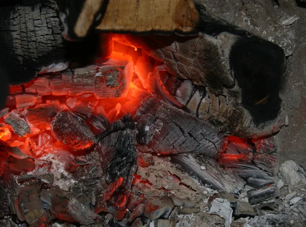 Feuer Brennender Holzkohle — Stockfoto