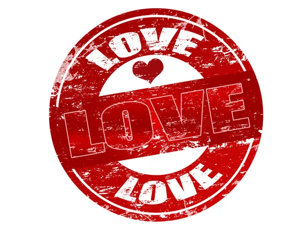 Roter Grunge Stempel Mit Dem Wort Liebe Der Briefmarke — Stockvektor