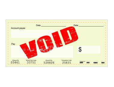 Blank Check and Void stamp clipart