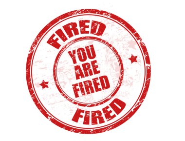 Grunge rubber stamp with the text you are fired written inside clipart