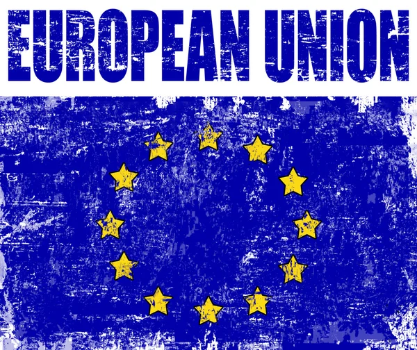 Bandera grunge de la Unión Europea — Vector de stock