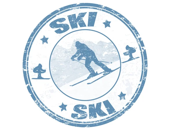 Ski stämpel — Stock vektor