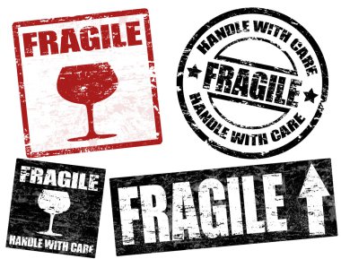 Fragile stamps clipart