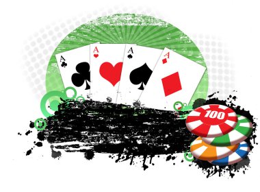 Playing cards poster clipart