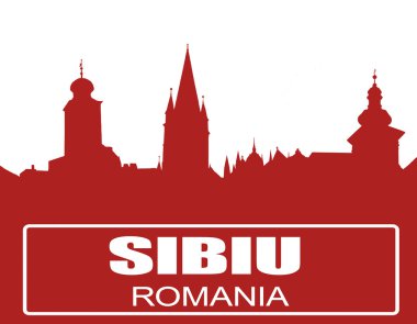 Sibiu şehir anahat, sizin için vektör çizim tasarım