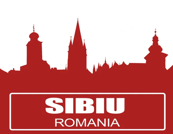 Sibiu Città Contorno Illustrazione Vettoriale Vostro Design — Vettoriale Stock