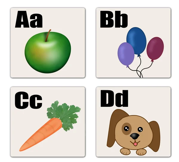 A - Cartes d'alphabet D — Image vectorielle