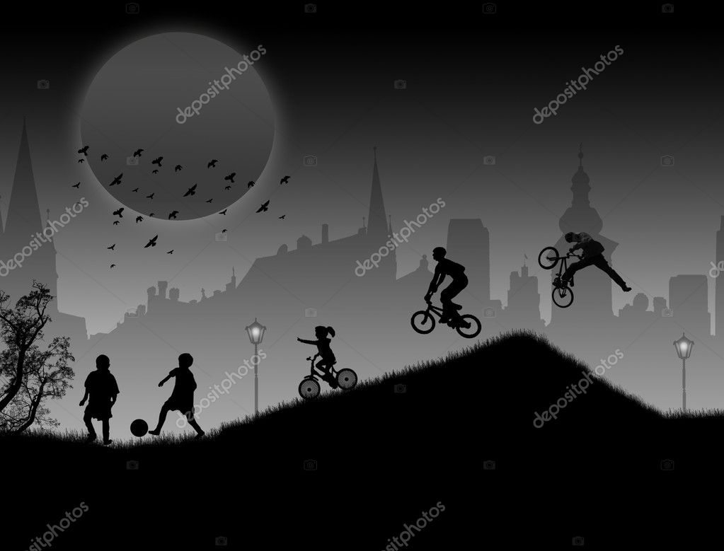 Children playing background — Stock Vector © roxanabalint #4746078