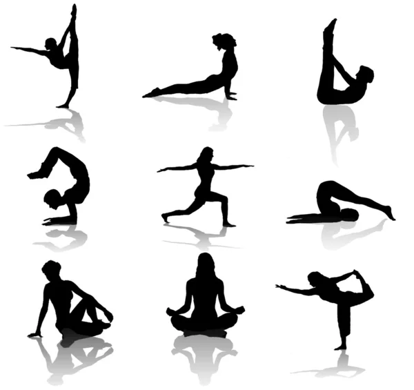 Silhouette yoga — Image vectorielle