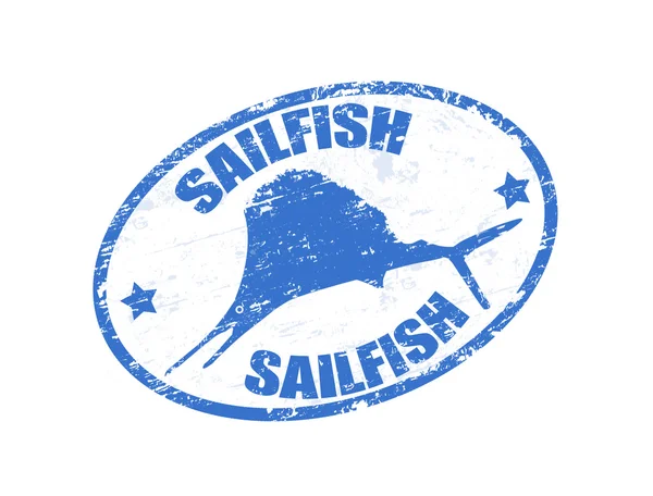 Sailfish stamp — Stock Vector