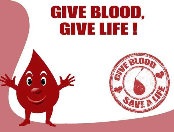 Berikan darah, berikan kehidupan - Stok Vektor