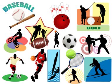 Sports icons and symbol clipart