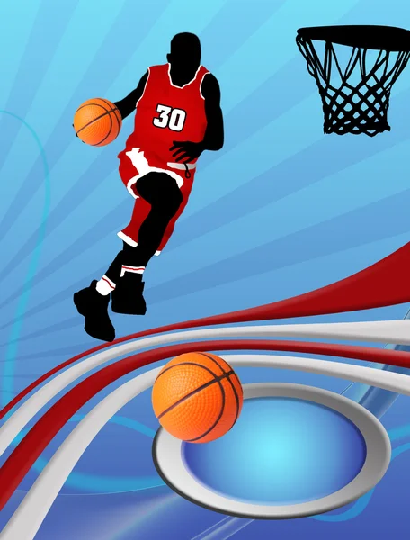Cartel de diseño de baloncesto — Archivo Imágenes Vectoriales