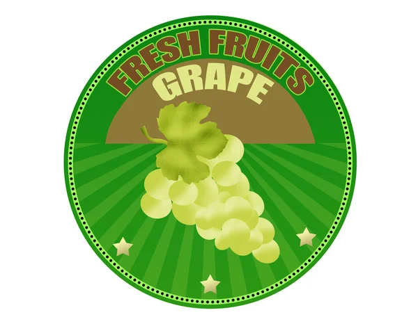 Fresh Fruits Label Grape Vector Illustration — Stock Vector