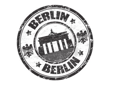 Grunge rubber stamp with the name of the capital of Germany, Berlin - written inside the stamp clipart