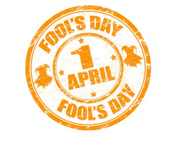 Grunge rubber stamp with the text Fool's Day - 1 April written inside, vector illustration clipart