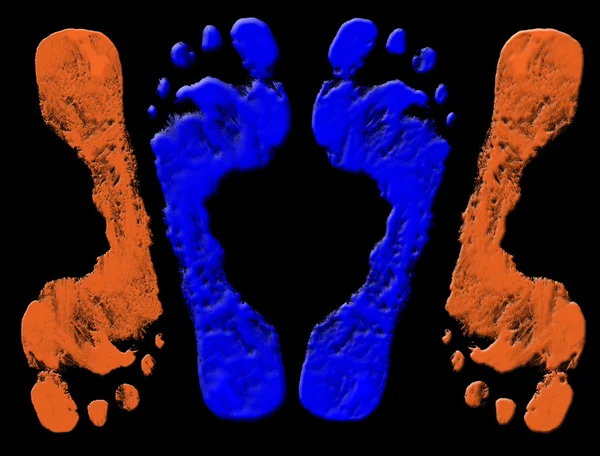 Empreintes de pieds colorées — Image vectorielle