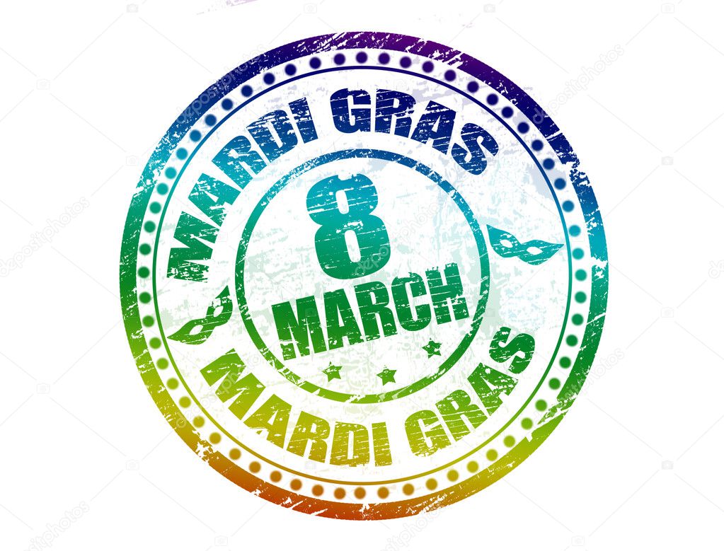 mardi gras postage stamp