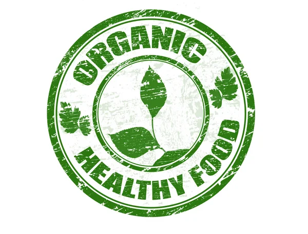 Sello ecológico de alimentos saludables — Vector de stock