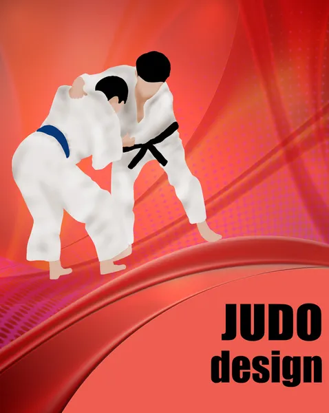 Judo design affisch — Stock vektor