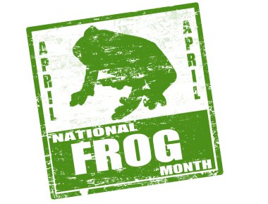 National Frog Month stamp clipart