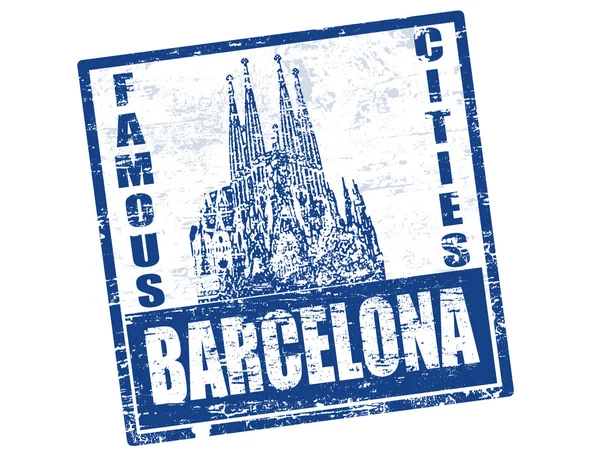Forma di grande canale e la parola Barcellona scritta all'interno — Vettoriale Stock