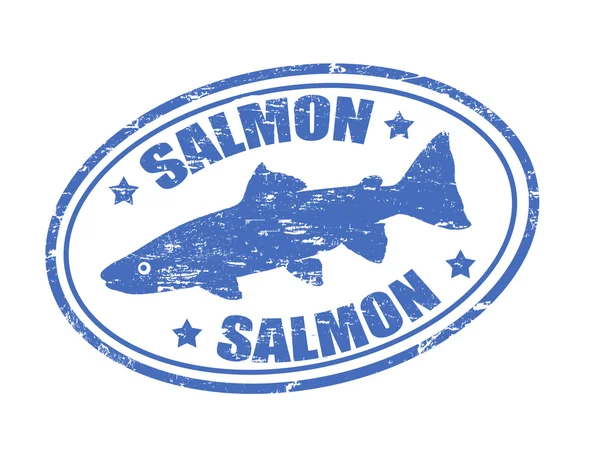 Timbro del salmone — Vettoriale Stock