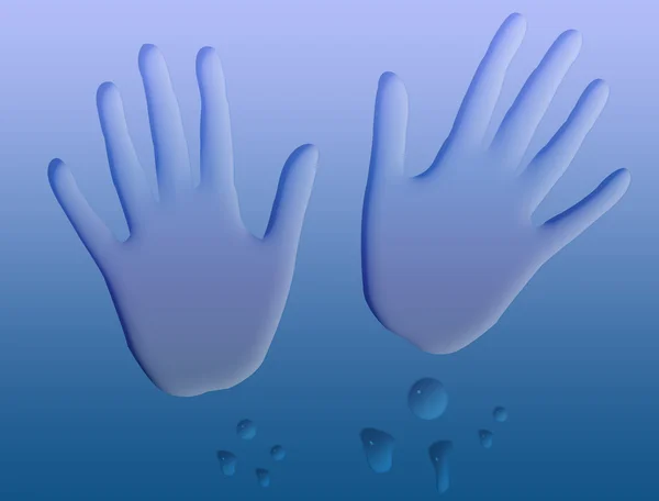 Handprints from water — Stock Vector