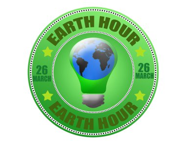 Earth hour label clipart