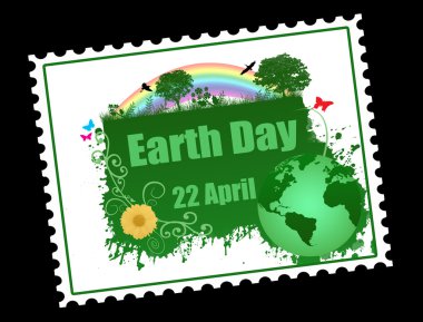 Earth day stamp clipart