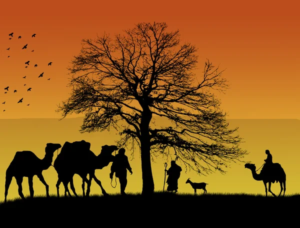 An Islamic sunset background — Stock Vector