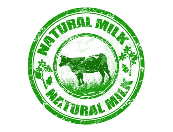 Natural milk stamp — Stock Vector