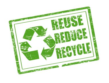 Reuse, reduce and recycle stamp clipart