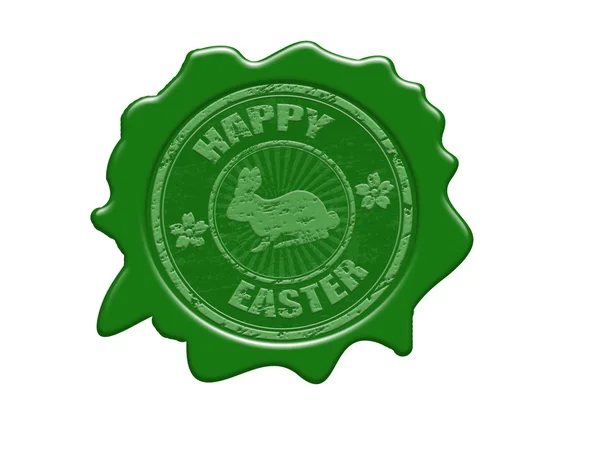 Happy Easter wax seal stamp — Stock Vector