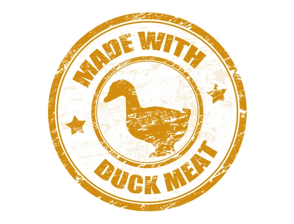 Made with duck meat stamp — Stock Vector