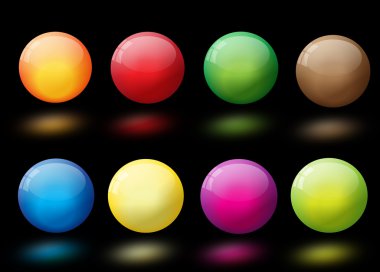 Glossy colorful abstract glass balls clipart
