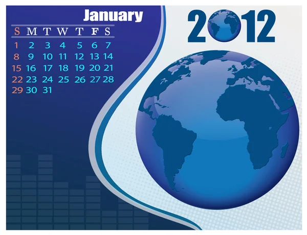 January Bussines Calendar. — Stock Vector