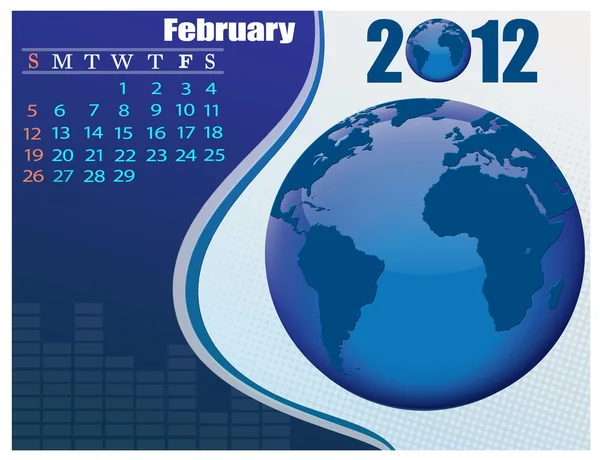 Calendario febrero bussines. — Stockvector