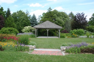 Garden with pavillion clipart