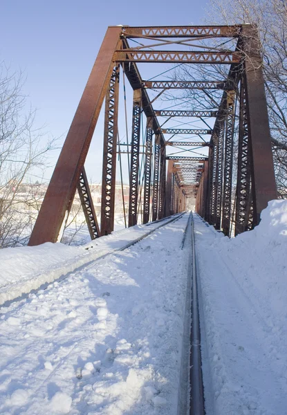 Zimní Scény Zasněžených Železnice Tressle — Stock fotografie