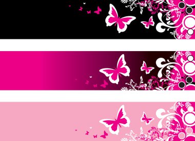 Floral banners clipart