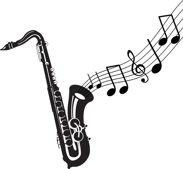 Saxofón — Vector de stock